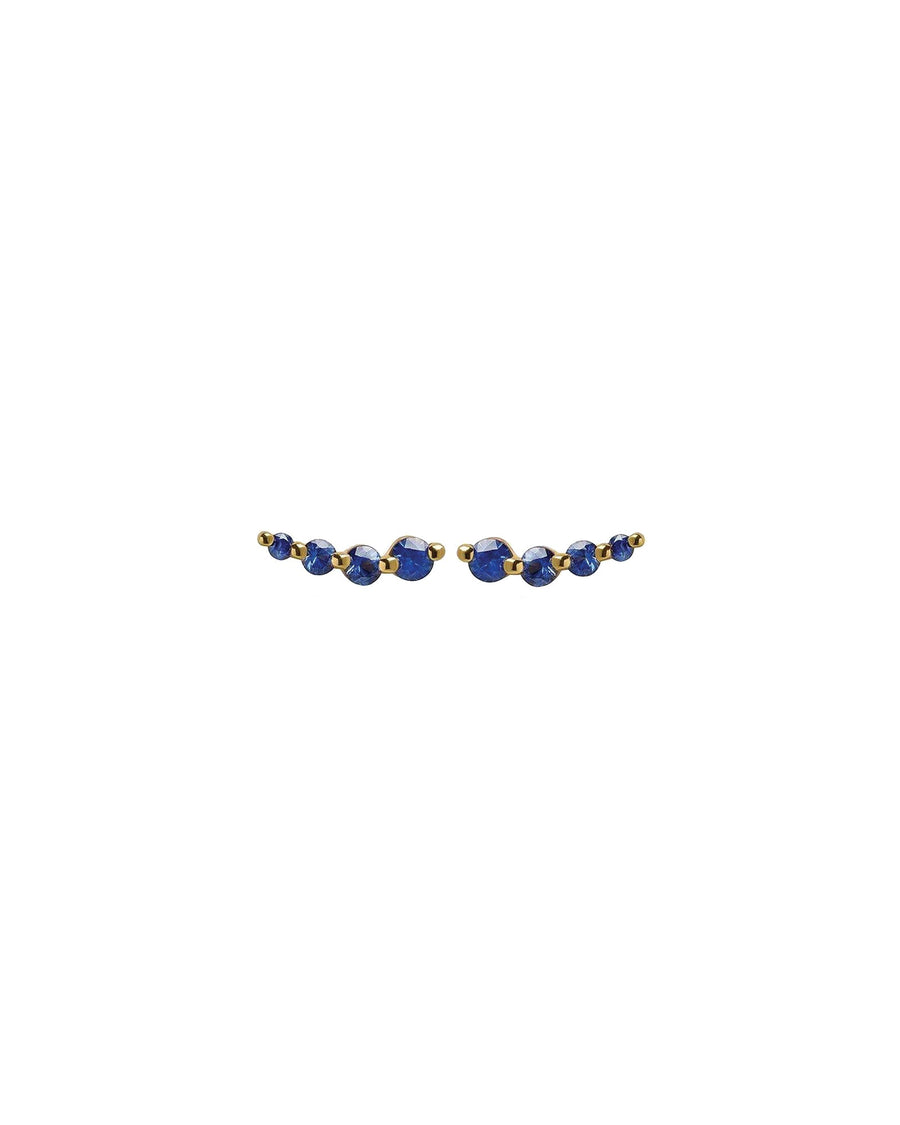 Quiet Icon-Graduated CZ Studs-Earrings-14k Gold Vermeil, Blue Cubic Zirconia-Blue Ruby Jewellery-Vancouver Canada