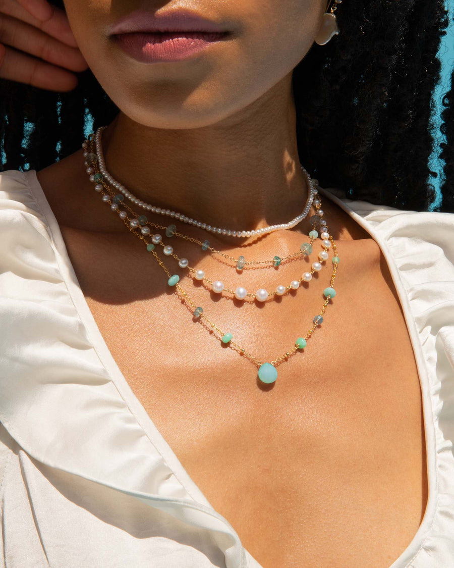 Poppy Rose-Graduated Pearl Strand Necklace-Necklaces-14k Gold Filled, Freshwater Pearls-Blue Ruby Jewellery-Vancouver Canada
