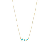 Adina Reyter-Graduated Turquoise + Diamond Curve Necklace-Necklaces-14k Yellow Gold, Diamond-Blue Ruby Jewellery-Vancouver Canada
