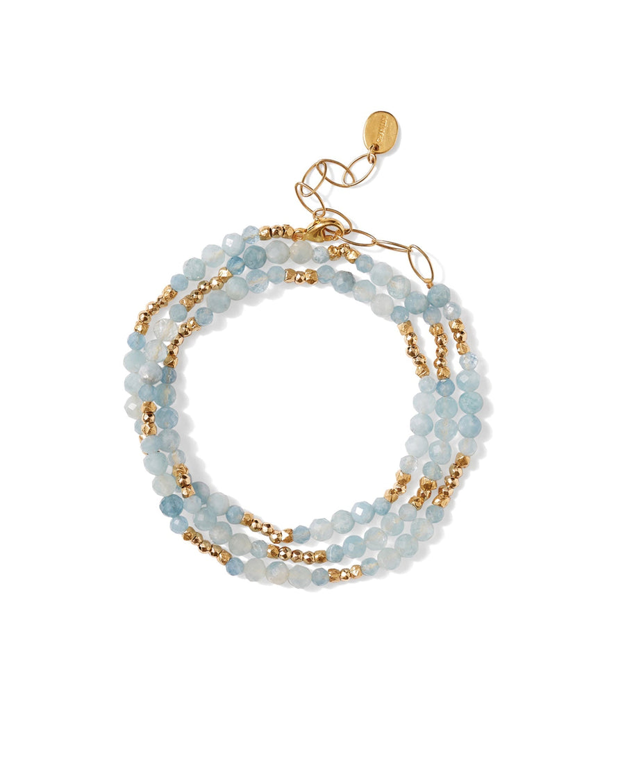 Chan Luu-Granada Naked Wrap Bracelet-Bracelets-18k Gold Vermeil, Aquamarine-Blue Ruby Jewellery-Vancouver Canada