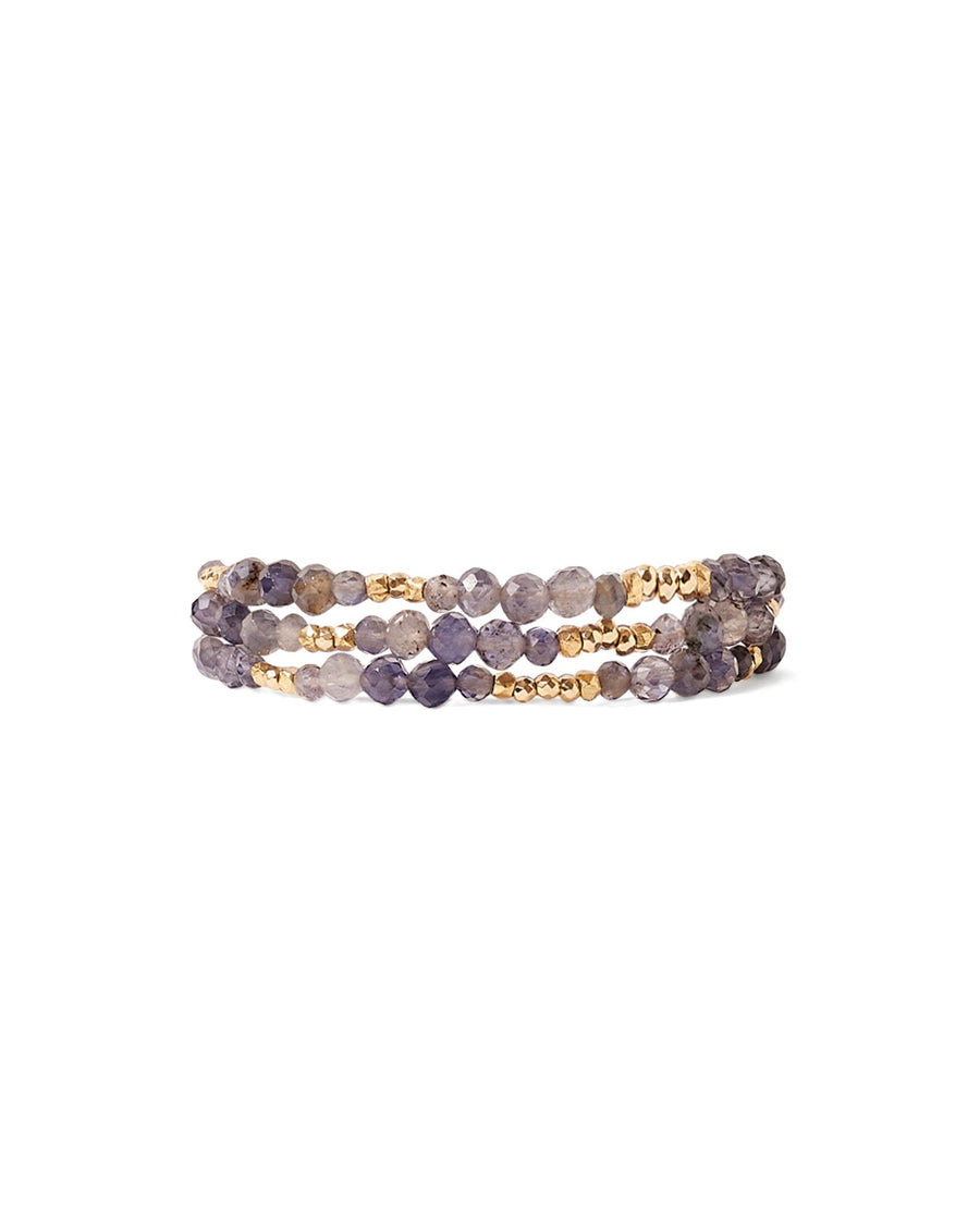 Chan Luu-Granada Naked Wrap Bracelet-Bracelets-18k Gold Vermeil, Iolite-Blue Ruby Jewellery-Vancouver Canada