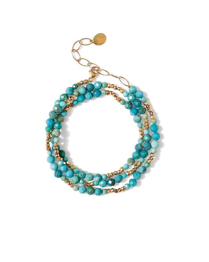 Chan Luu-Granada Naked Wrap Bracelet-Bracelets-18k Gold Vermeil, Turquoise-Blue Ruby Jewellery-Vancouver Canada
