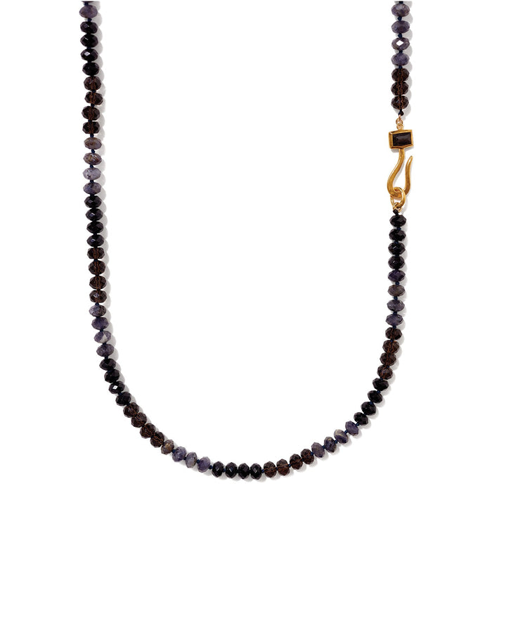 Chan Luu-Grand Odyssey Necklace-Necklaces-18k Gold Vermeil, Smokey Quartz, Iolite, Onyx-Blue Ruby Jewellery-Vancouver Canada