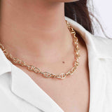 H Link Necklace-Necklaces-Goldhive-14k Yellow Gold-Blue Ruby Jewellery-Vancouver-Canada