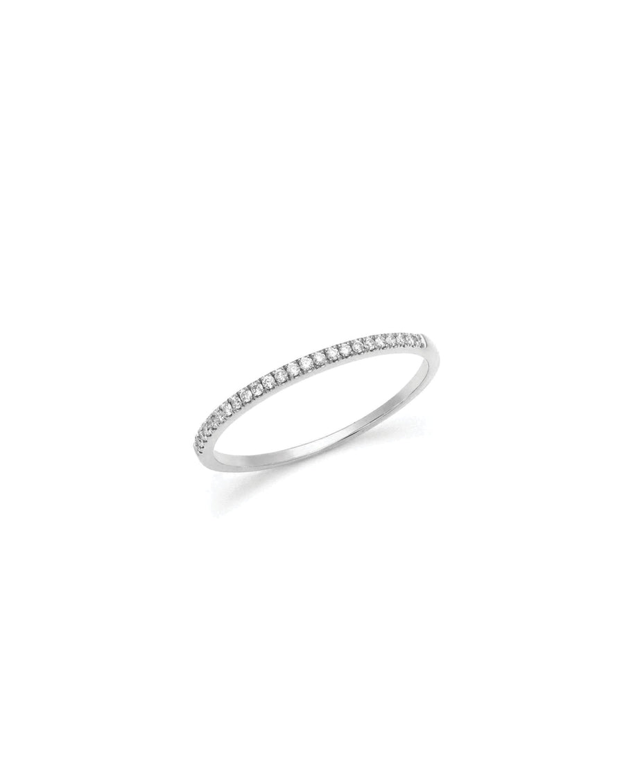 Quiet Icon-Half Eternity CZ Ring-Rings-Rhodium Plated Sterling Silver, Cubic Zirconia-5-Blue Ruby Jewellery-Vancouver Canada
