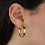 Tashi-Hammered Hoops I 25mm-Earrings-Hammered 14k Gold Vermeil-Blue Ruby Jewellery-Vancouver Canada
