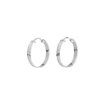 Tashi-Hammered Hoops I 25mm-Earrings-Hammered Sterling Silver-Blue Ruby Jewellery-Vancouver Canada