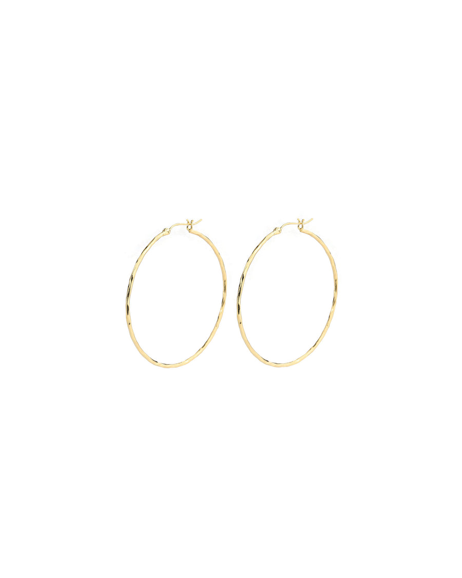 Tashi-Hammered Hoops I 45mm-Earrings-Hammered 14k Gold Vermeil-Blue Ruby Jewellery-Vancouver Canada