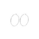 Tashi-Hammered Hoops I 45mm-Earrings-Hammered Sterling Silver-Blue Ruby Jewellery-Vancouver Canada