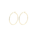 Tashi-Hammered Hoops I 55mm-Earrings-Hammered 14k Gold Vermeil-Blue Ruby Jewellery-Vancouver Canada