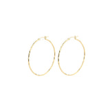 Tashi-Hammered Hoops I 55mm-Earrings-Hammered 14k Gold Vermeil-Blue Ruby Jewellery-Vancouver Canada