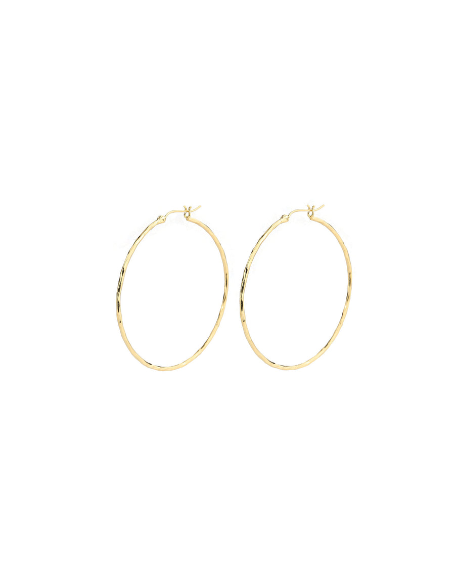 Tashi-Hammered Hoops I 55mm-Earrings-Hammered 14k Gold Vermeil-Blue Ruby Jewellery-Vancouver Canada