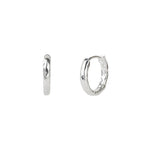 Tashi-Hammered Huggies | 13mm-Earrings-Sterling Silver-Blue Ruby Jewellery-Vancouver Canada