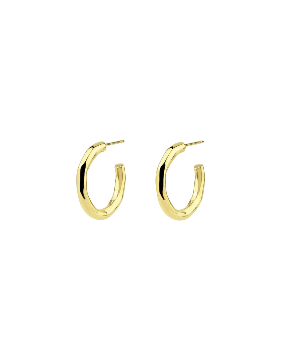 Tashi-Hammered Thick Hoops I 18mm-Earrings-14k Gold Vermeil-Blue Ruby Jewellery-Vancouver Canada