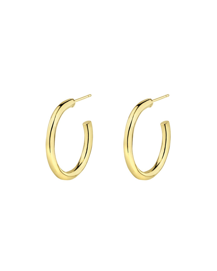 Tashi-Hammered Thick Hoops I 22mm-Earrings-14k Gold Vermeil-Blue Ruby Jewellery-Vancouver Canada