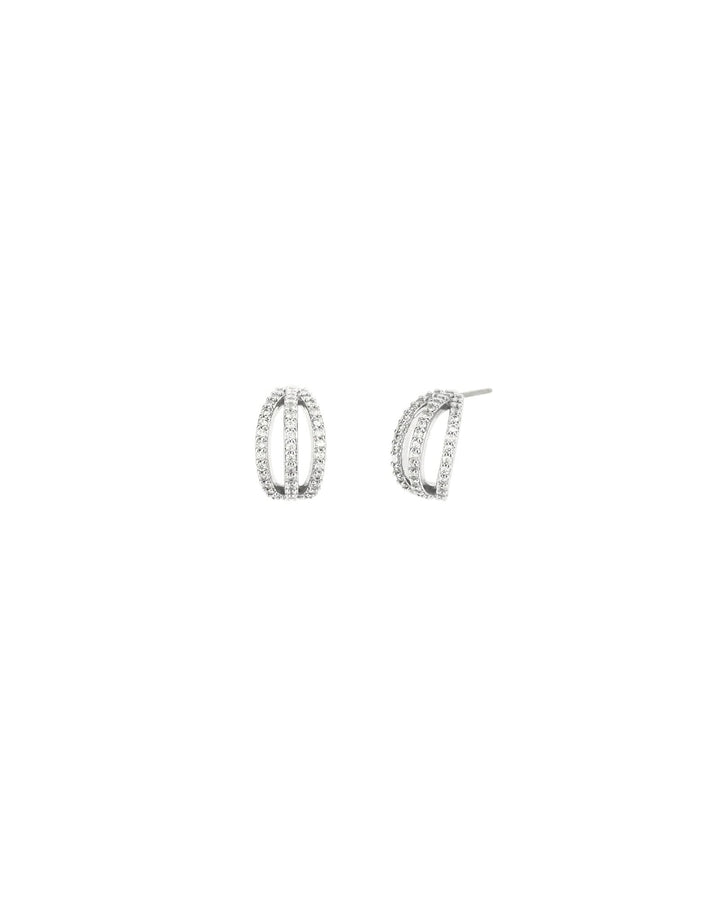 Olive & Piper-Harper Hoops-Earrings-Silver-Tone, Crystal-Blue Ruby Jewellery-Vancouver Canada