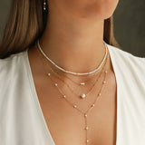 Poppy Rose-E/W Pearl Satellite Necklace-Necklaces-Blue Ruby Jewellery-Vancouver Canada