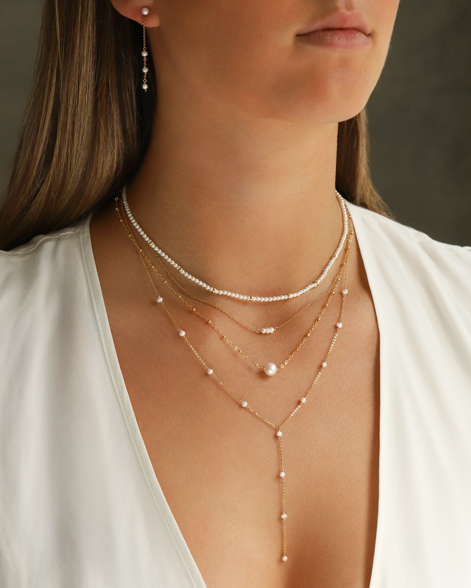 Poppy Rose-E/W Pearl Satellite Necklace-Necklaces-Blue Ruby Jewellery-Vancouver Canada