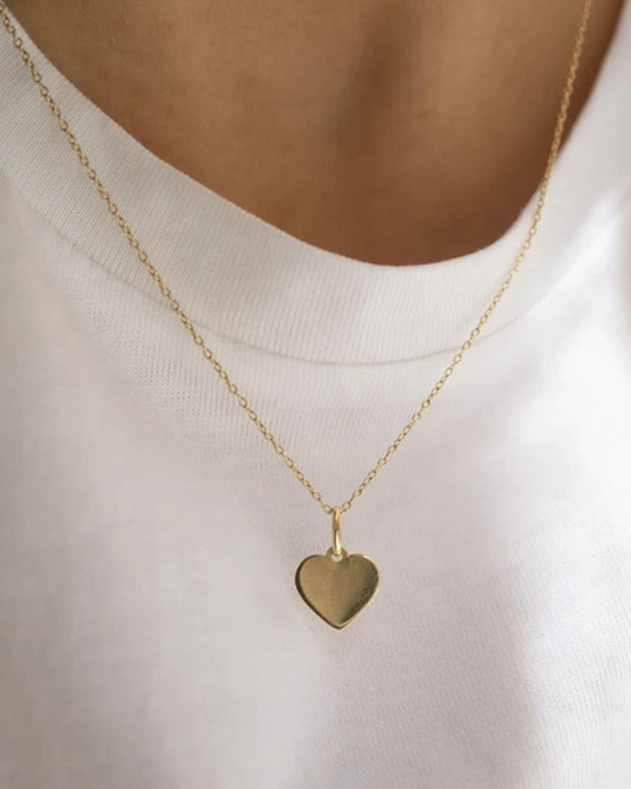 Quiet Icon-Heart Charm Necklace I 12mm-Necklaces-14k Gold Vermeil-Blue Ruby Jewellery-Vancouver Canada
