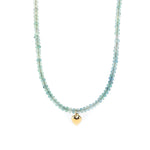 Cause We Care-Heart Drop Stone Necklace-Necklaces-14k Gold Filled, Flurite-Blue Ruby Jewellery-Vancouver Canada