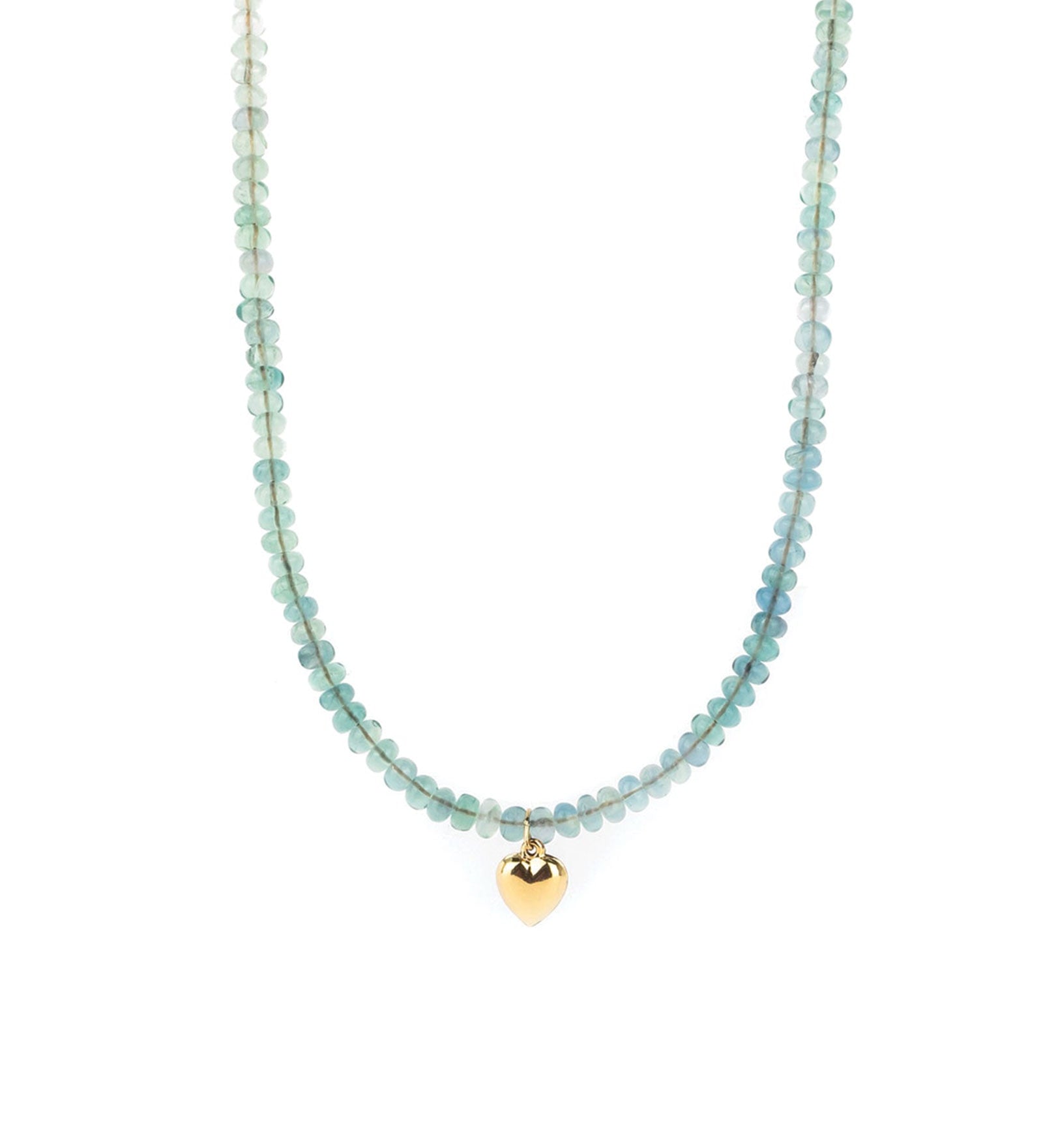 Cause We Care-Heart Drop Stone Necklace-Necklaces-14k Gold Filled, Flurite-Blue Ruby Jewellery-Vancouver Canada