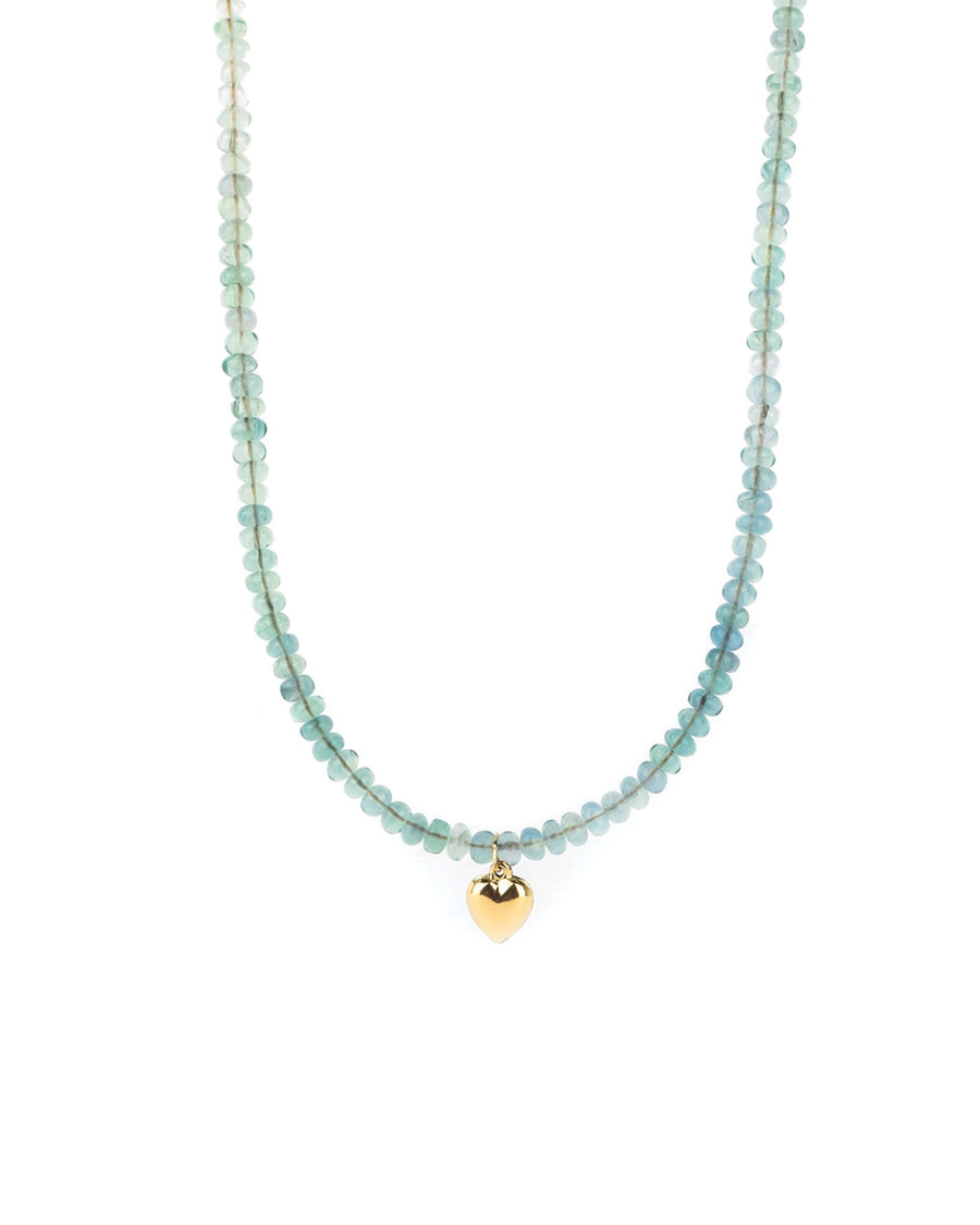 Cause We Care-Heart Drop Stone Necklace-Necklaces-14k Gold Filled, Flurite-Blue Ruby Jewellery-Vancouver Canada