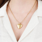 La Vie Parisienne-Heart Locket Necklace-Necklaces-14k Gold Plated-Blue Ruby Jewellery-Vancouver Canada