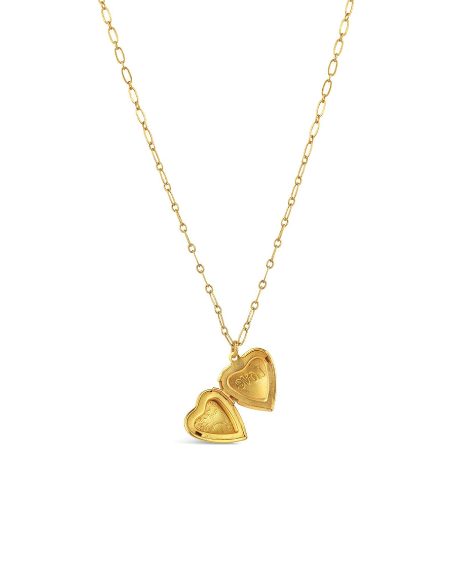 La Vie Parisienne-Heart Locket Necklace-Necklaces-14k Gold Plated-Blue Ruby Jewellery-Vancouver Canada
