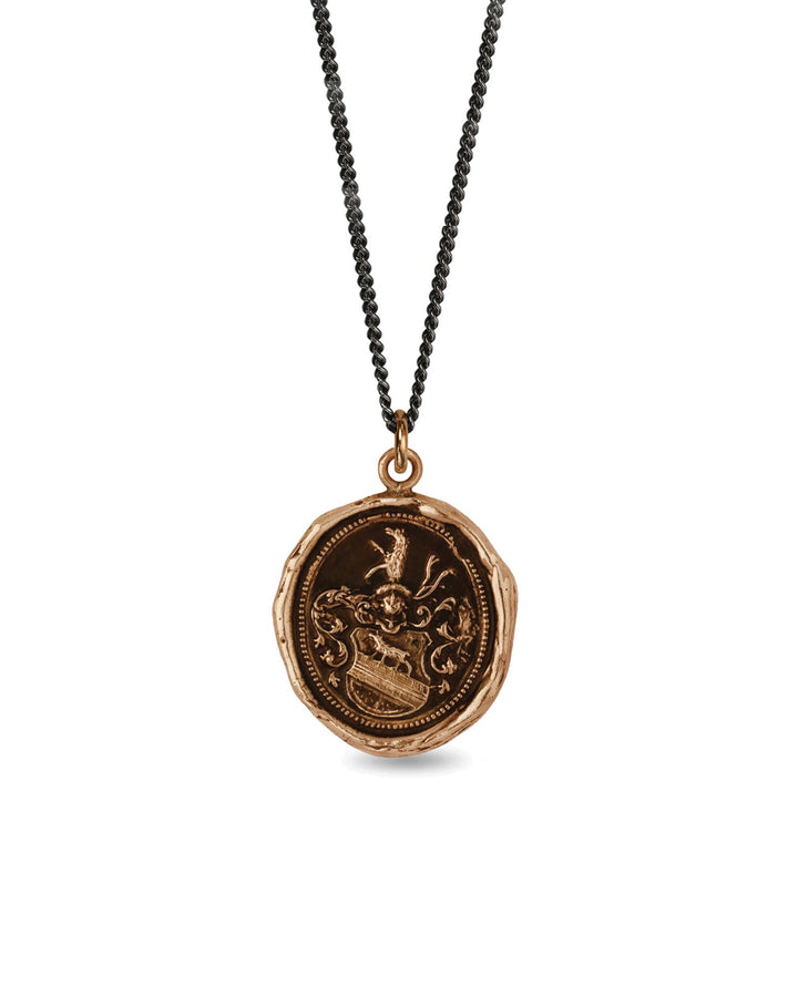 Pyrrha-Heart of the Wolf Talisman-Necklaces-Bronze-Blue Ruby Jewellery-Vancouver Canada