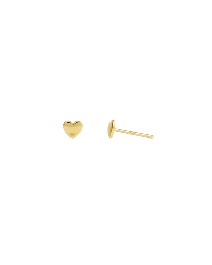Quiet Icon-Heart Stud-Earrings-14k Gold Vermeil-Blue Ruby Jewellery-Vancouver Canada