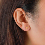 Heart Studs-Earrings-Goldhive-14k Yellow Gold-Blue Ruby Jewellery-Vancouver-Canada