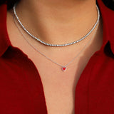 Tashi-Enamel Small Heart Necklace-Necklaces-Blue Ruby Jewellery-Vancouver Canada