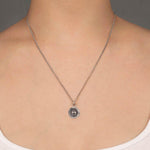 Hearts Talisman-Oxidized Sterling Silver-Blue Ruby Jewellery-Vancouver Canada