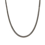 Pyrrha-Heavy Curb Chain-Necklaces-Blackened Sterling Silver-Blue Ruby Jewellery-Vancouver Canada