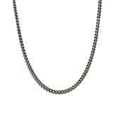 Pyrrha-Heavy Curb Chain-Necklaces-Blackened Sterling Silver-Blue Ruby Jewellery-Vancouver Canada