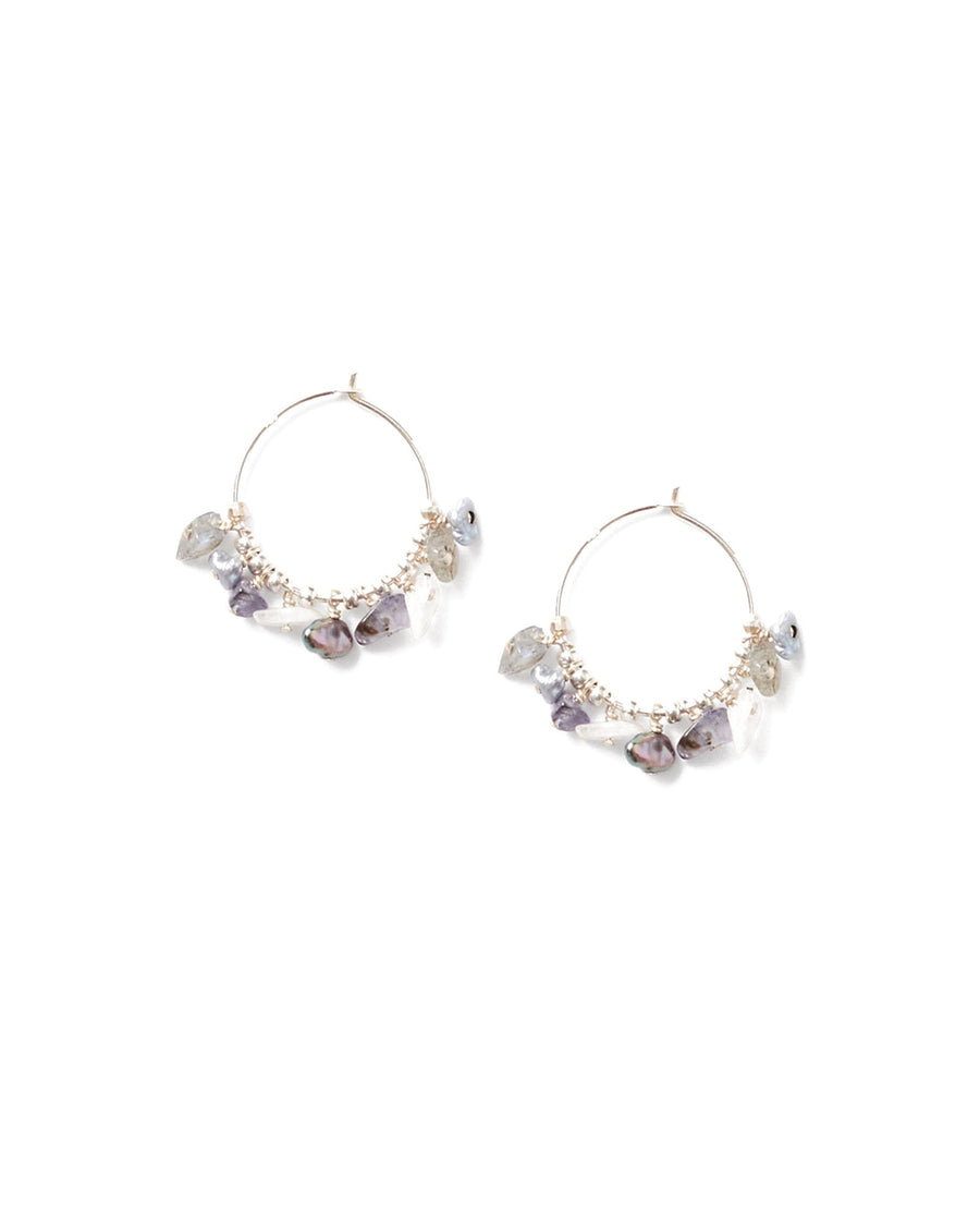 Chan Luu-Heishi Hoops-Earrings-Sterling Silver-Blue Ruby Jewellery-Vancouver Canada