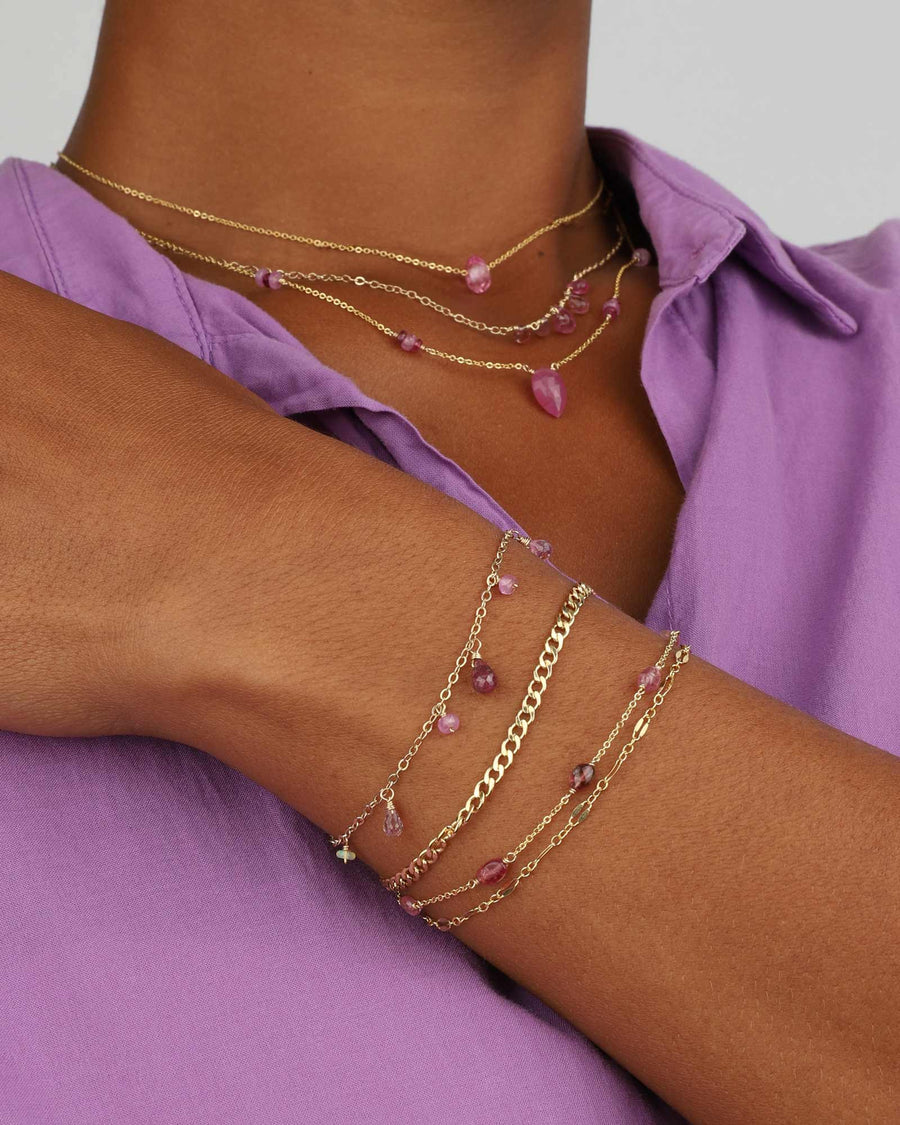 Poppy Rose-Helena Bracelet-Bracelets-14k Gold-fill, Pink Tourmaline, Ruby, Opal-Blue Ruby Jewellery-Vancouver Canada