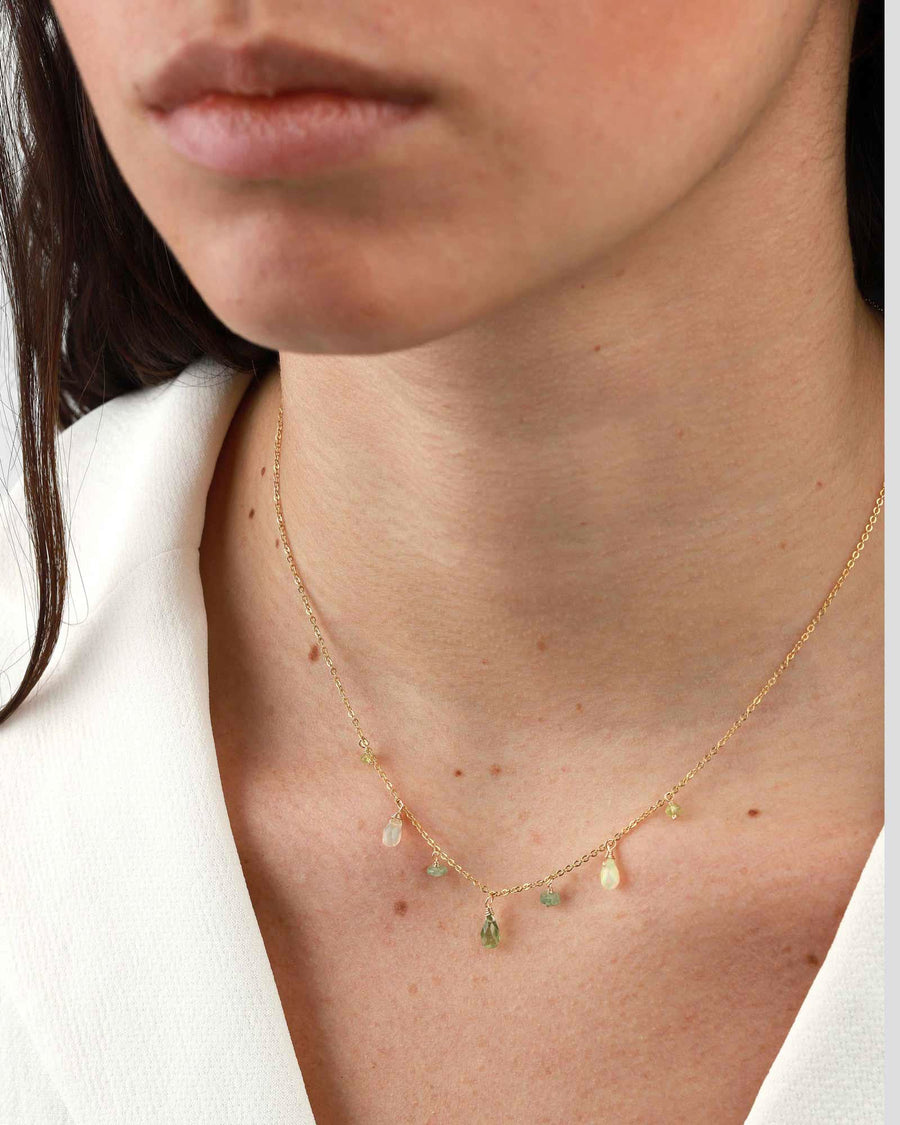 Poppy Rose-Helena Necklace-Necklaces-14k Gold-fill, Apatite, Kyanite, Opal, Peridot-Blue Ruby Jewellery-Vancouver Canada
