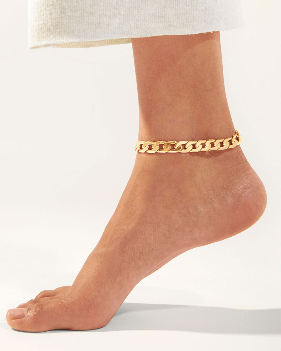 Jenny Bird-Henry Anklet-Anklets-14k Gold Plated-Blue Ruby Jewellery-Vancouver Canada