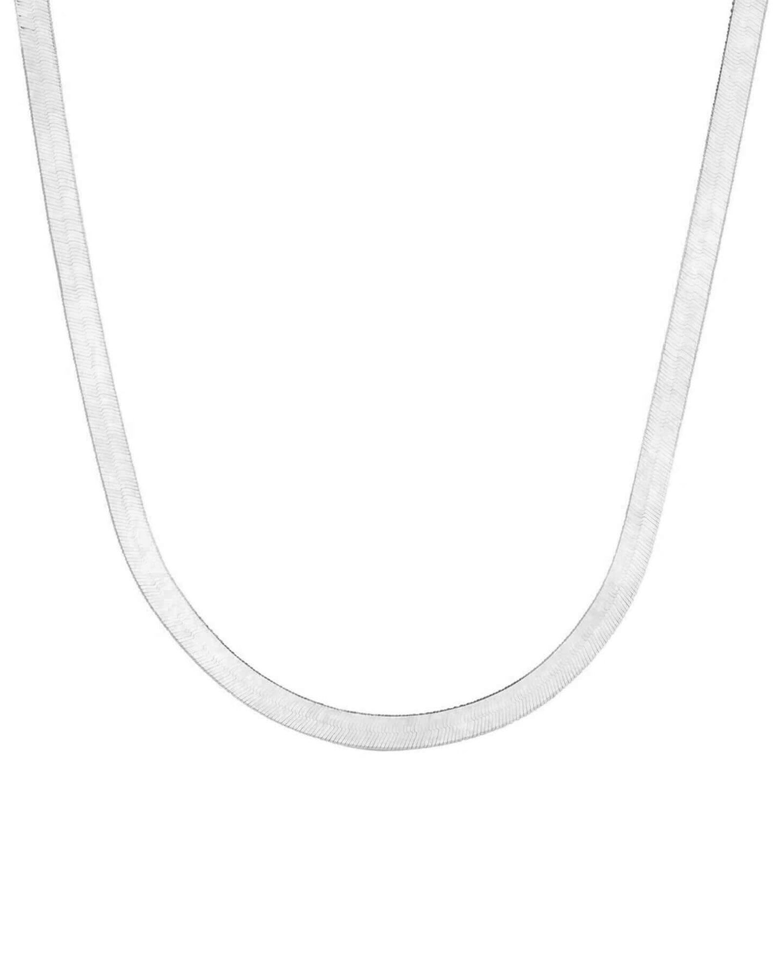 Quiet Icon-Herringbone Necklace-Necklaces-Rhodium Plated Sterling Silver-Blue Ruby Jewellery-Vancouver Canada