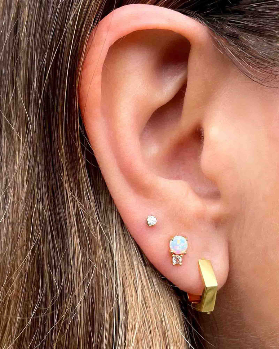 Kris Nations-Hexagon Huggies-Earrings-18k Gold Vermeil-Blue Ruby Jewellery-Vancouver Canada
