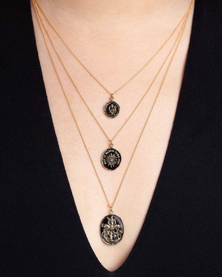 Pyrrha-Higher Power 14k Gold Talisman-Necklaces-14k Yellow Gold-Blue Ruby Jewellery-Vancouver Canada