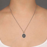Honeybee Talisman-Oxidized Sterling Silver-Blue Ruby Jewellery-Vancouver Canada