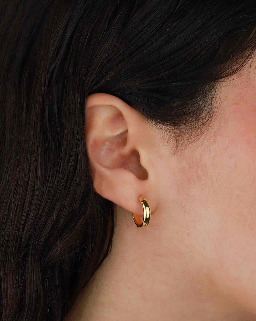 Tashi-Hoops I 14mm-Earrings-14k Gold Vermeil-Blue Ruby Jewellery-Vancouver Canada