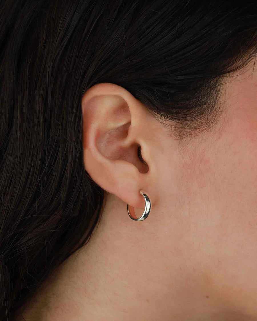 Tashi-Hoops I 14mm-Earrings-Sterling Silver-Blue Ruby Jewellery-Vancouver Canada