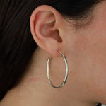 Tashi-Hoops I 40mm-Earrings-Sterling Silver-Blue Ruby Jewellery-Vancouver Canada