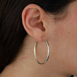 Tashi-Hoops I 40mm-Earrings-Sterling Silver-Blue Ruby Jewellery-Vancouver Canada