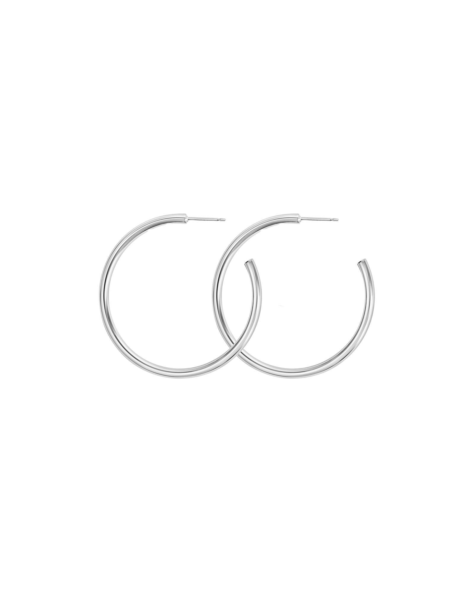 Tashi-Hoops I 40mm-Earrings-Sterling Silver-Blue Ruby Jewellery-Vancouver Canada