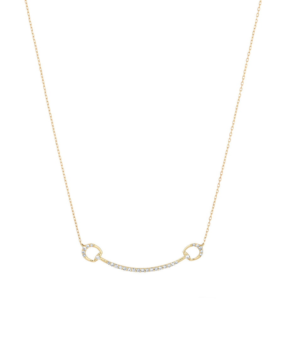 Adina Reyter-Horsebit Diamond Pave Necklace-Necklaces-14k Yellow Gold, Diamond-Blue Ruby Jewellery-Vancouver Canada