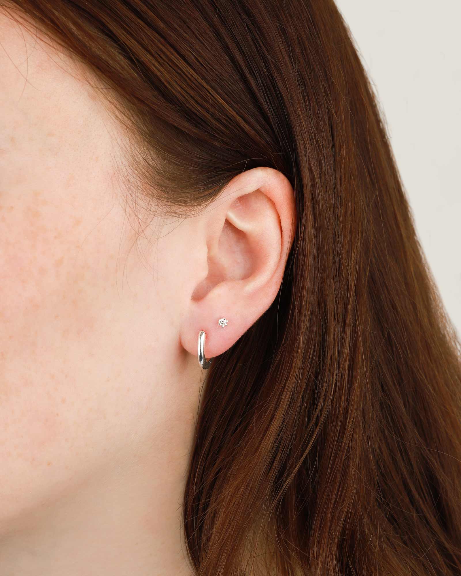 Tashi-Huggie | 12mm-Earrings-Sterling Silver-Blue Ruby Jewellery-Vancouver Canada